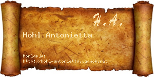Hohl Antonietta névjegykártya